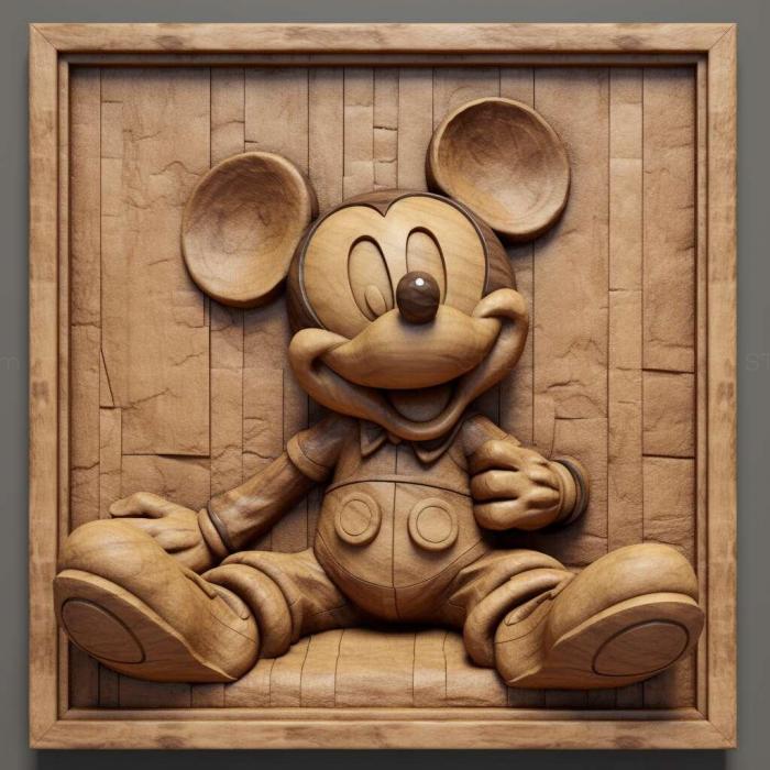 Characters (Mickey Mouse 3, HERO_1839) 3D models for cnc